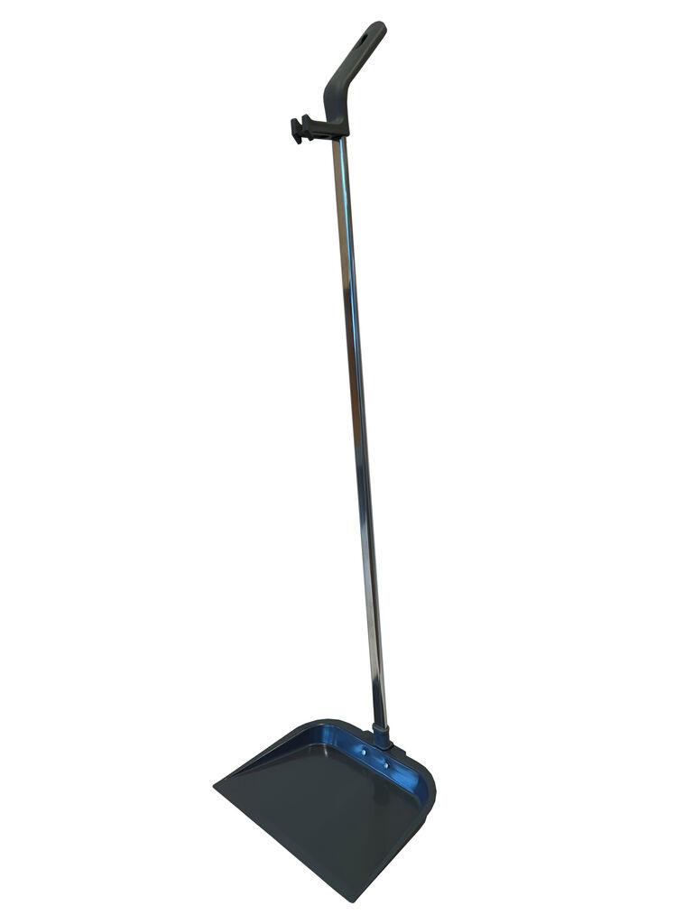 Sopskyffelmed halvlångt skaft 1st - 195 x 245 x 845 mm - Grå - Halvlångt sopskyffel i plåt